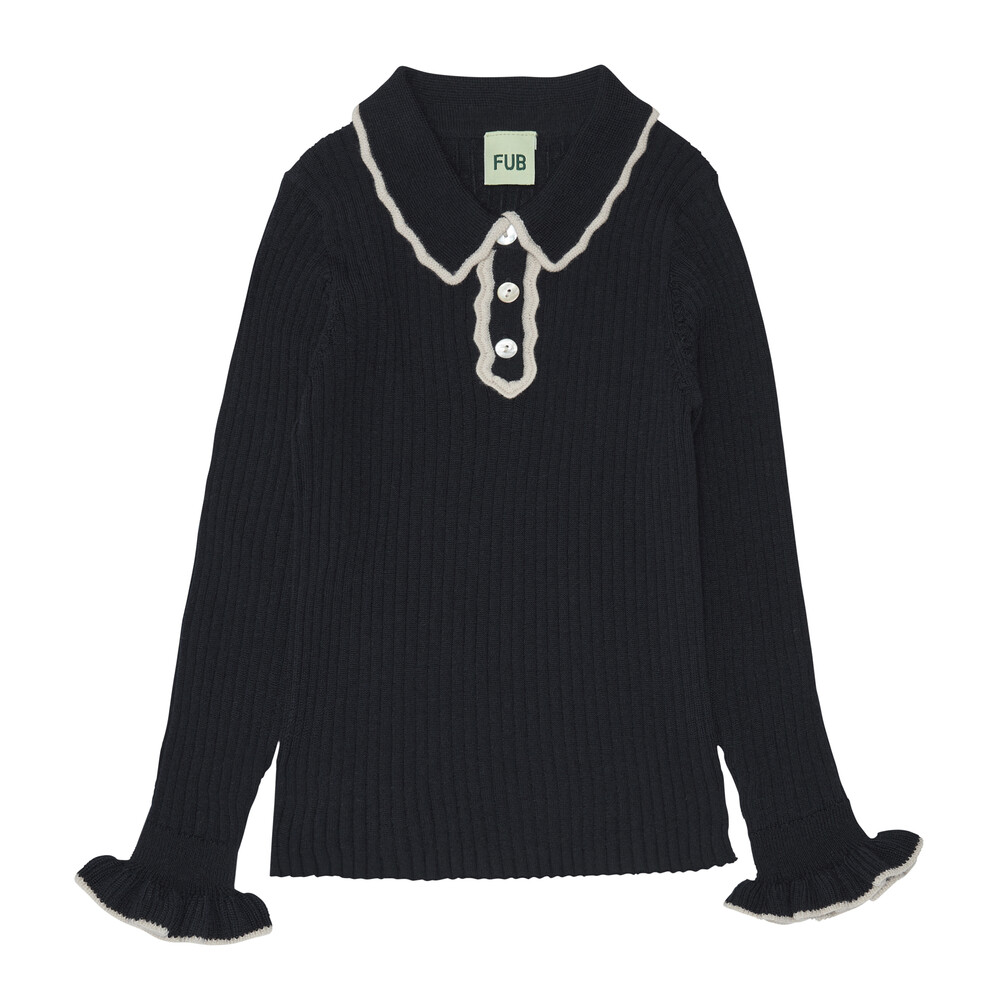 AW23[FUB KIDS]ۺŰ Rib Polo(dark navy) īƮ