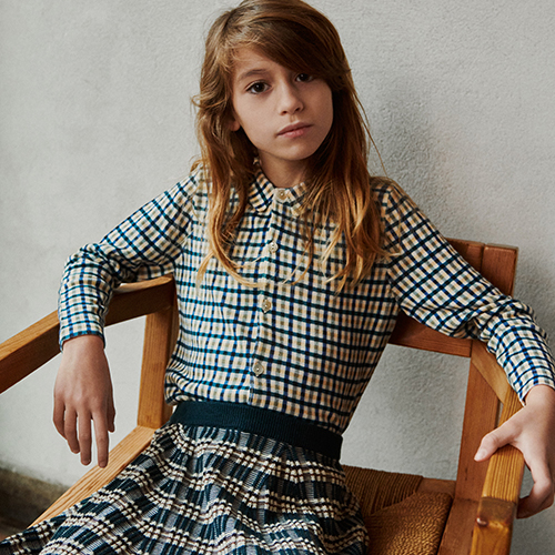 ֳ⿪AW23[FUB KIDS]ۺŰ Printed Shirt (buttermilk/teal) 