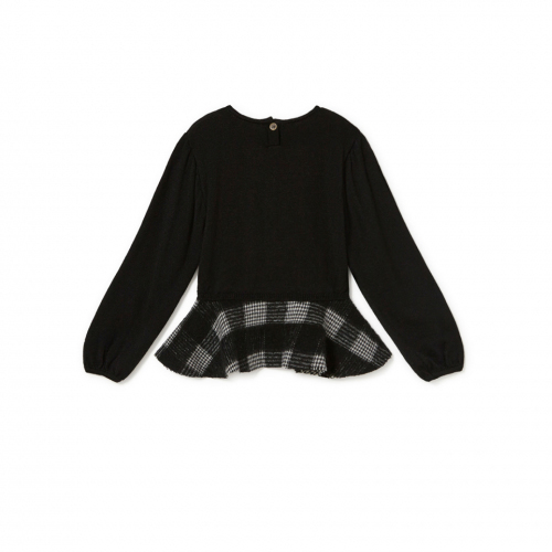 23AW[리틀크리에이티브팩토리]Black knit blouse_블라우스