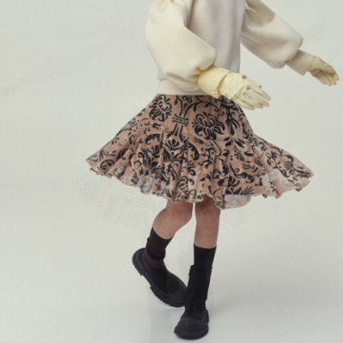 23AW[ƲũƼ丮]Flower velvet mini skirt_ĿƮ