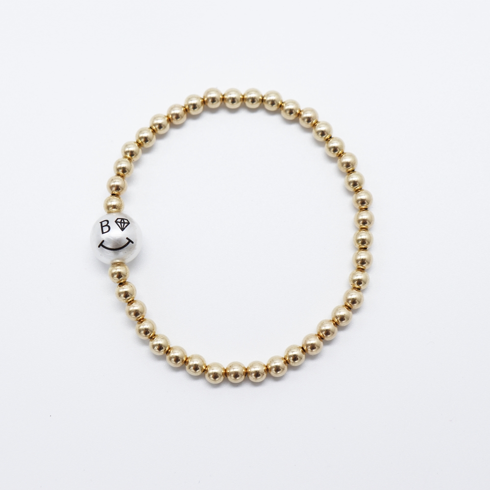 [봉보]14k골드필드 볼 팔찌 4mm Pearl smile gold Bracelet