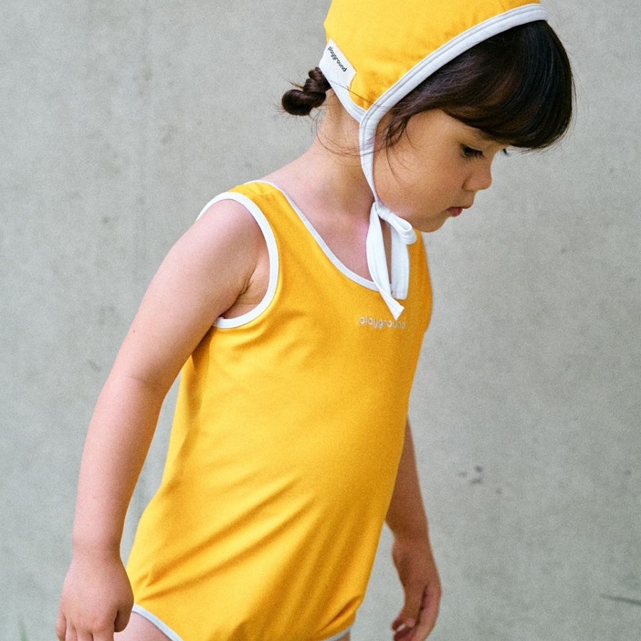 [÷̱׶]Lining Swim Suit&Hat. Yellow