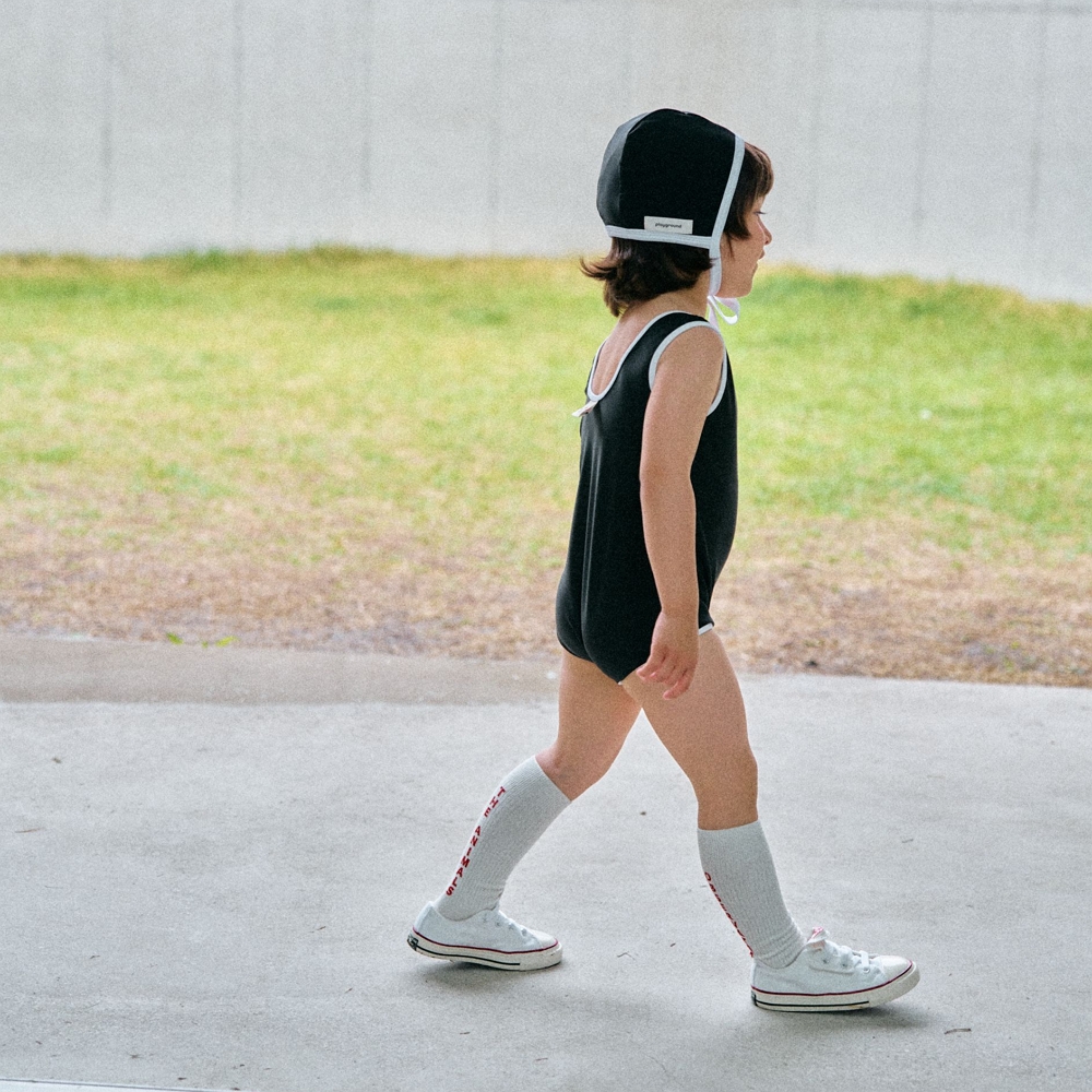 [÷̱׶]Lining Swim Suit&Hat. Black