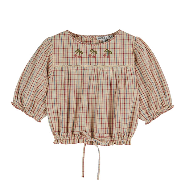 SS24 1[п̴]EMBROIDERED VANILLA CHECKS 콺-ET24KSBLO0001VAN