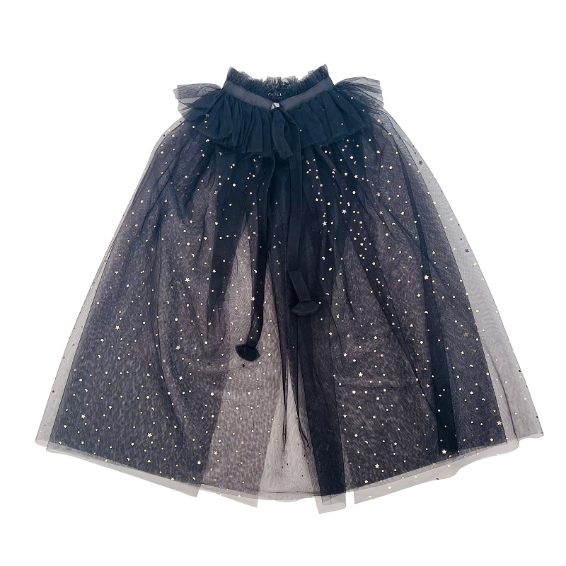 [   ڶ ] STARS & MOON TULLE -black