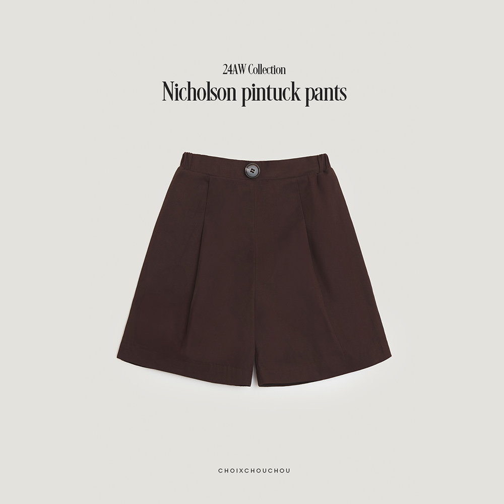 AW24[ƽ]ݽ    : NICHOLSON PINTUCK PANTS(Brown)