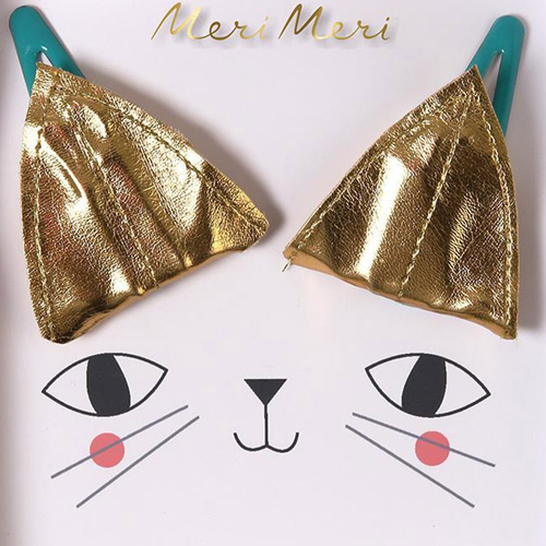 [޸޸]Meri Meri - Cat Ear Hair Clips - Gold-ME500187