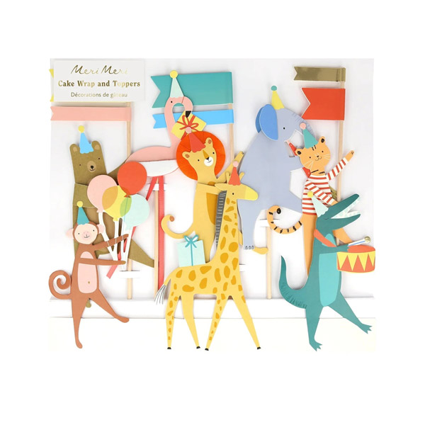 24 RE[޸޸]Animal Parade Cake Wrap & Toppers (x 6)-ME267376